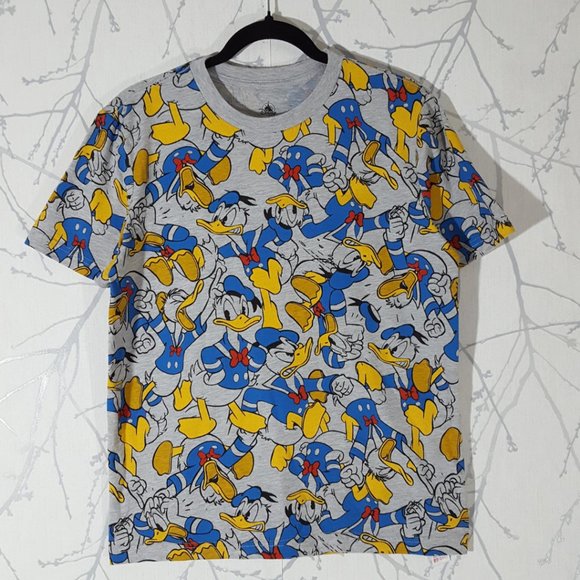 Disney Gray Donald Duck Printed Crewneck Short Sleeve T-Shirt - Picture 1 of 4